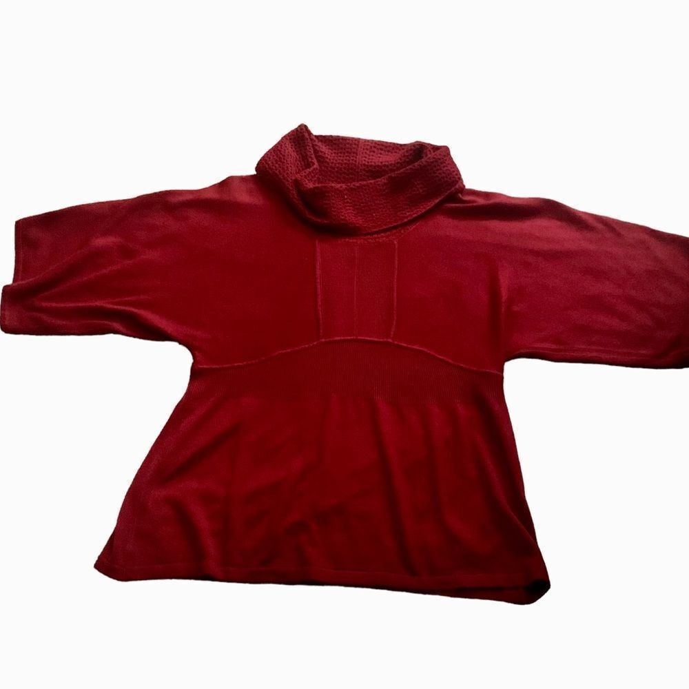 Christopher & Banks Burgundy Red Cowl Neck Tunic Sweater Size Large